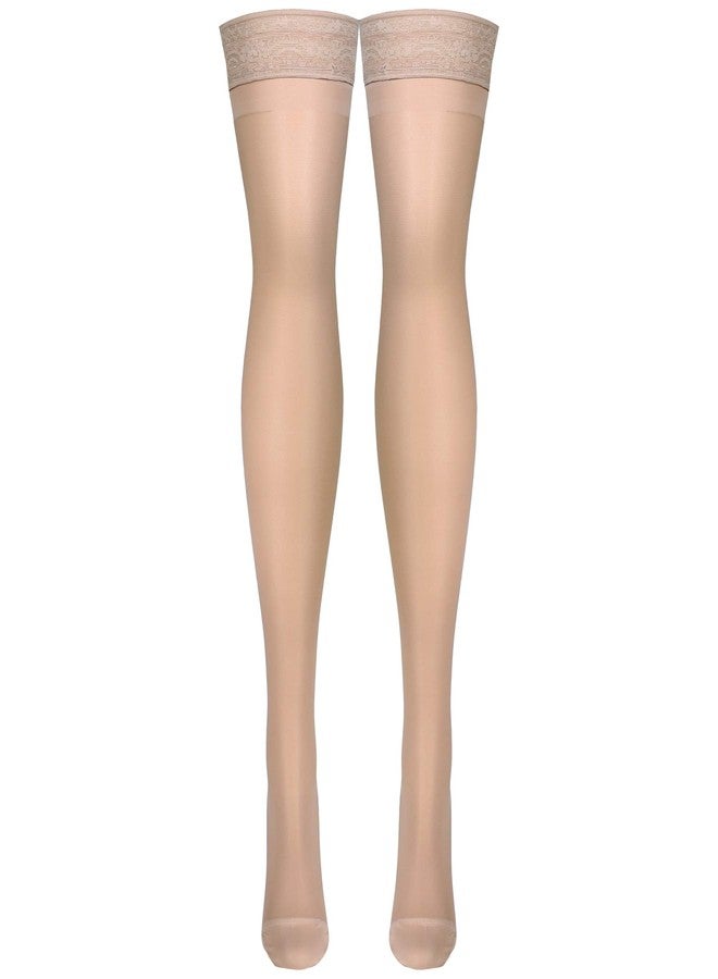 Truform Sheer Compression Stockings, 15-20 mmHg, Women's Thigh High Length, 20 Denier, Nude, Small - Image 5